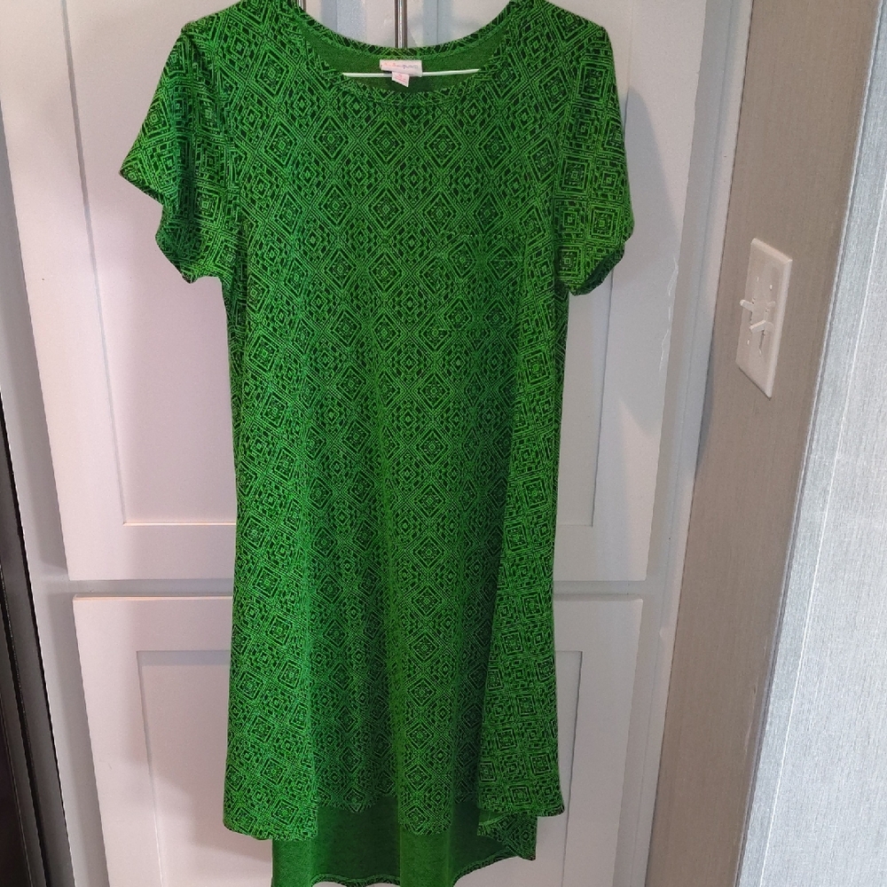 LuLaRoe Green Geometric High Low Dress